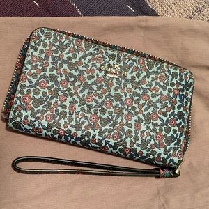 Coach floral wristlet